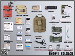 Pack/ensemble de sauvetage de style militaire Emersongear (27 en 1)