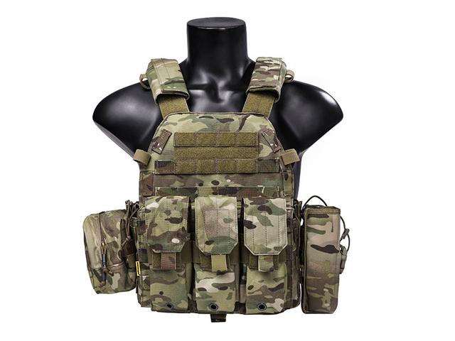 Emersongart Military Tactical Combat Plate Carrier Vest LBT 6094A Style avec 3 sachets