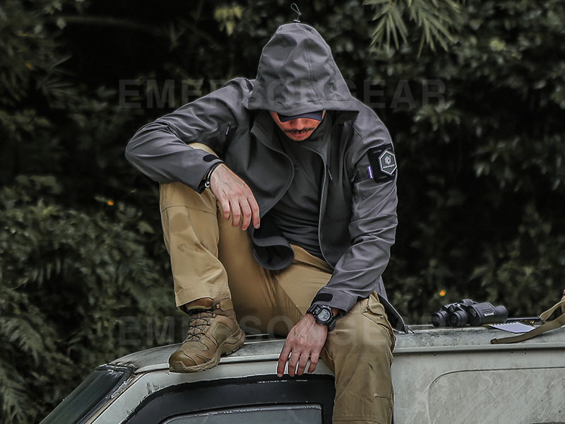 Emersongear – manteau coupe-vent tactique à coque souple, « brouillard »