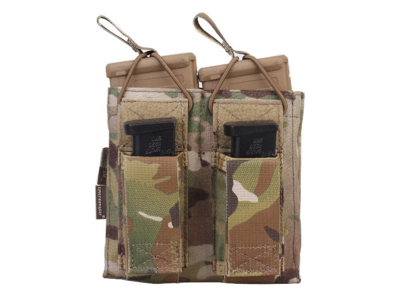 Emersongear Army Military 5.56 Fusil et pistolet Double pochette pour chargeur à dessus ouvert