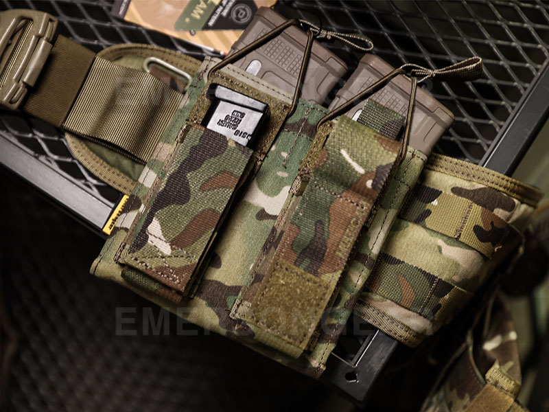 Emersongear Army Military 5.56 Fusil et pistolet Double pochette pour chargeur à dessus ouvert